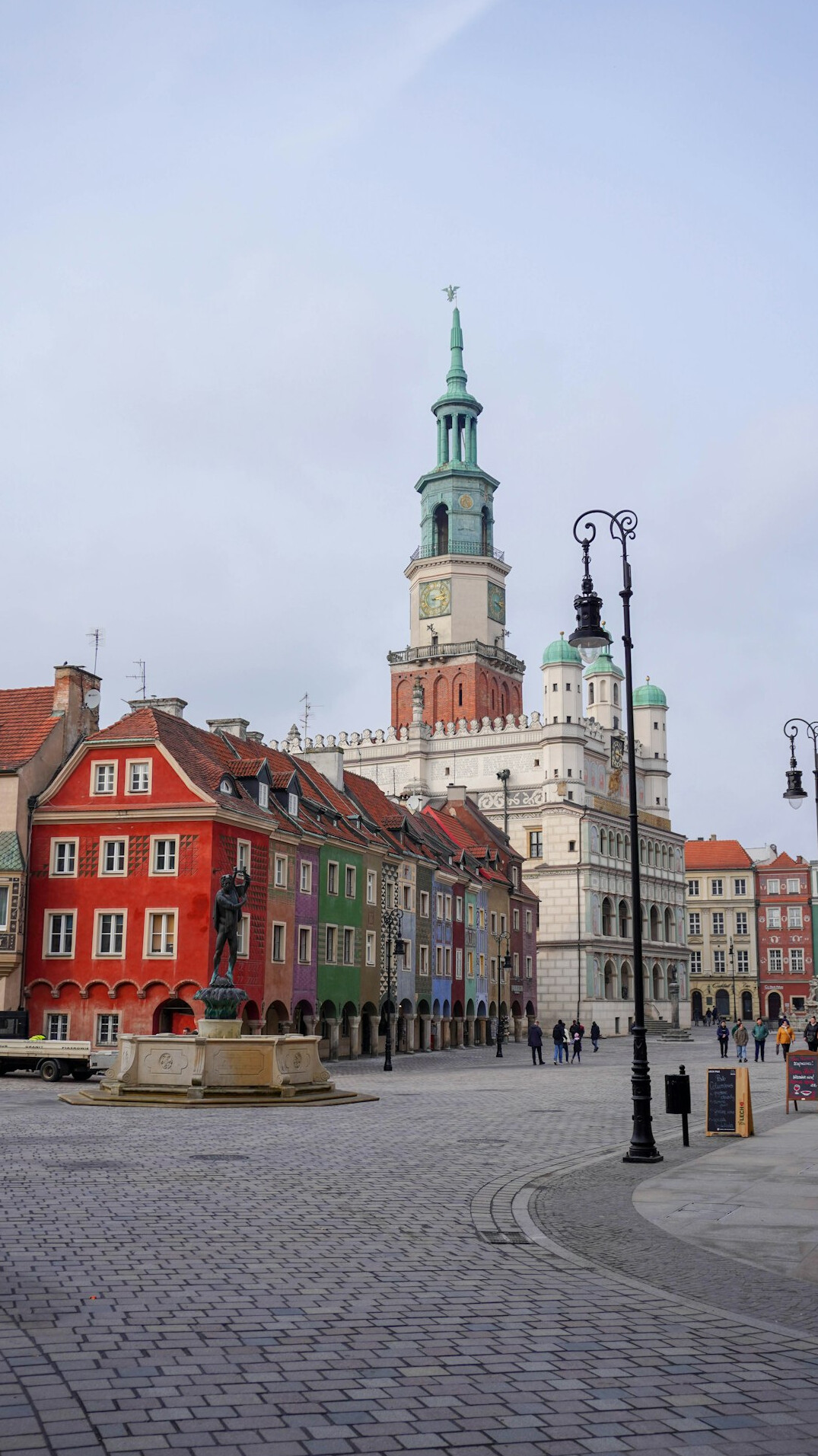 Documentary photo of a market square in a small Polish town